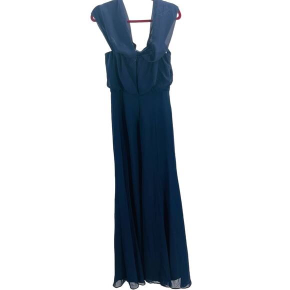 LULU'S SZ S Enduring Love Navy Blue Off-the-Shoulder Maxi Dress NEW B145 - Picture 4 of 12